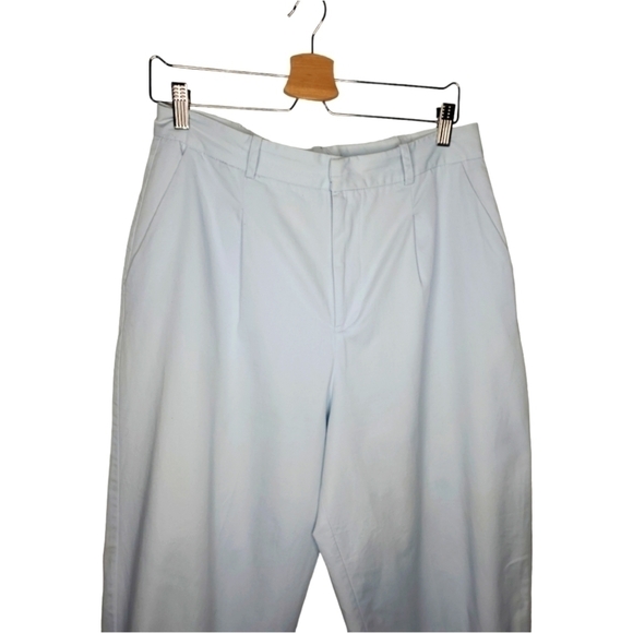 ZARA Baby Blue Carrot Fit Pleated Trousers Size L - Picture 3 of 7